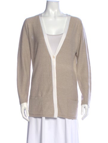 Pre-owned Akris Linen Colorblock Pattern Sweater In Neutral
