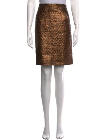 Pre-owned Akris Patterned Mini Skirt W/ Tags In Brown