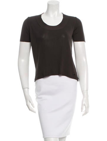 Akris Cropped Short Sleeve Top