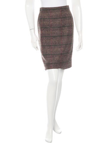 Akris Alpaca Plaid Skirt