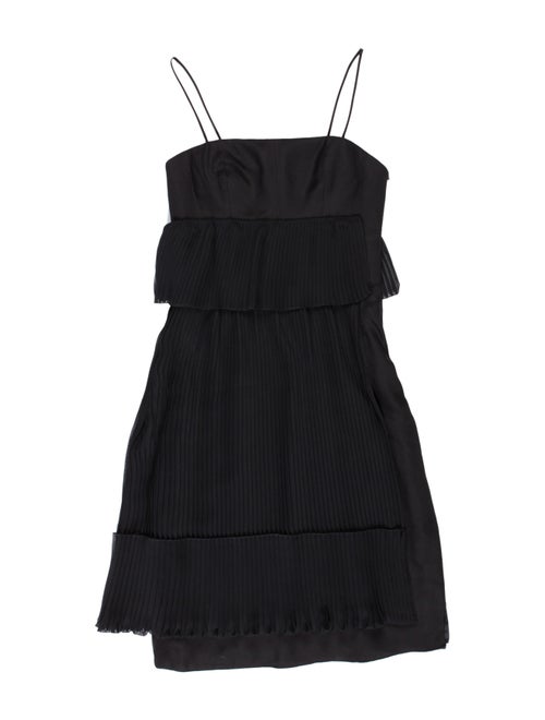 Akris Asymmetrical Pleated Dress Black