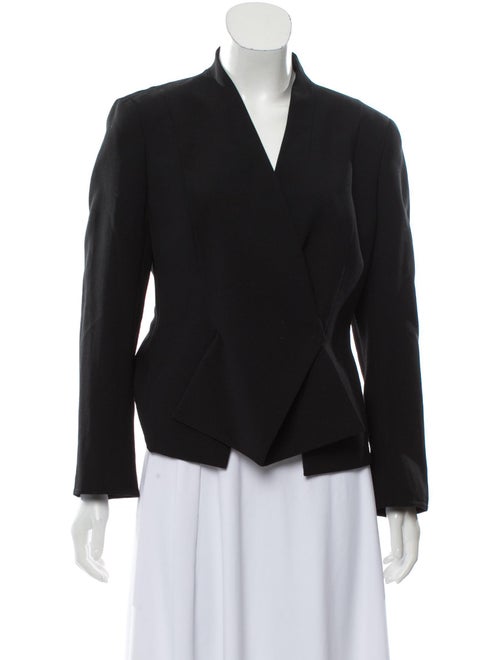 Akris Collarless Wool Blazer Black