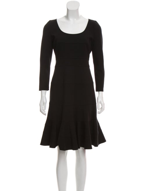 Akris Long Sleeve Flared Dress Black