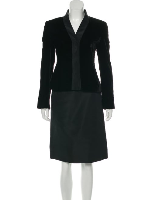 Akris Velvet Skirt Suit Black