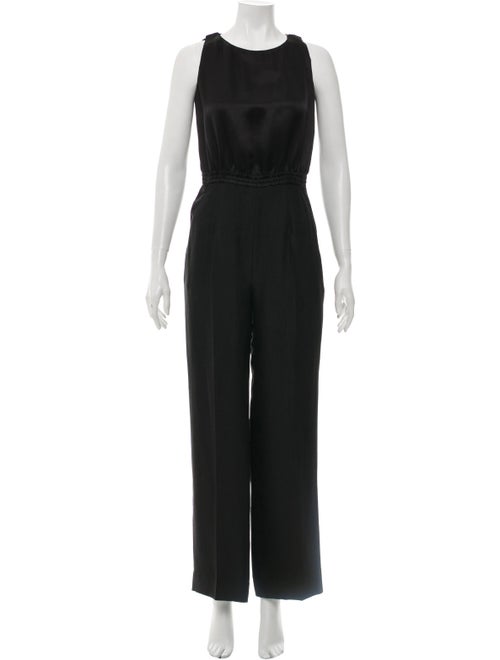Akris Silk Sleeveless Jumpsuit Black
