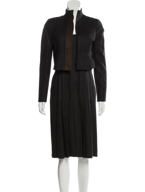 Akris Wool Suede-Trimmed Dress Set wool