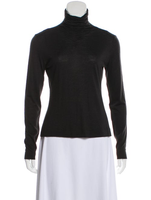 Akris Turtleneck Long Sleeve Top Black