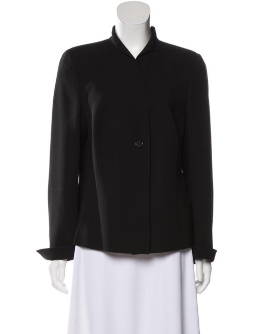 Akris Wool Collarless Blazer Black