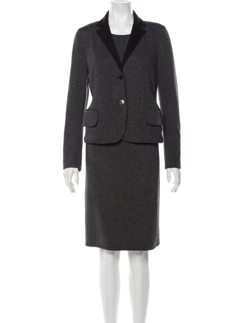 Akris Tweed Pattern Dress Set Grey