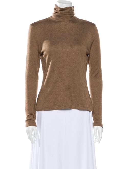 Akris Turtleneck Long Sleeve Top Brown