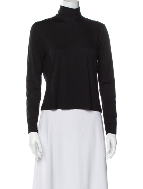 Akris Turtleneck Long Sleeve Top Black