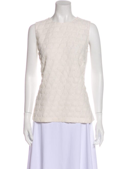Akris Silk Lace Pattern Top White