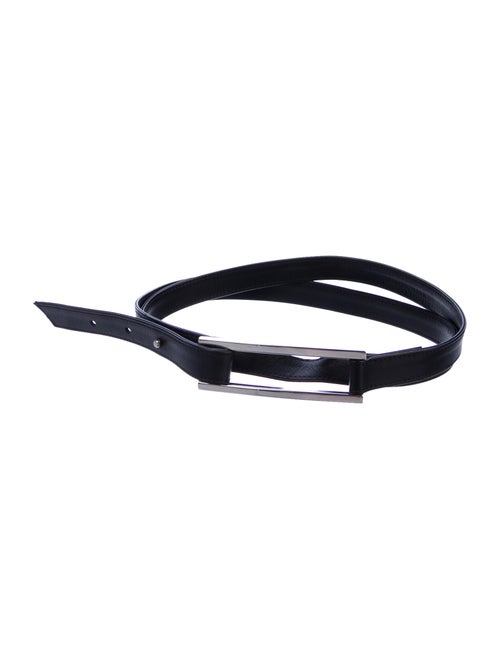 Akris Leather Skinny Belt Black