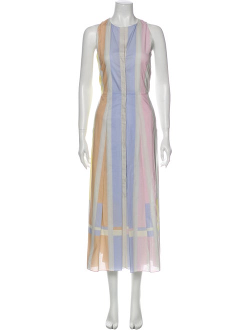 Akris Striped Long Dress Grey
