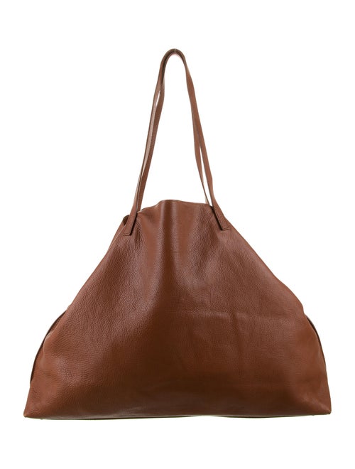 Akris Leather Tote Bag Brown
