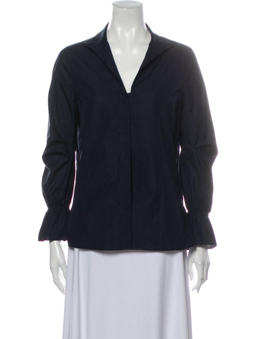 Akris Long Sleeve Blouse Blue