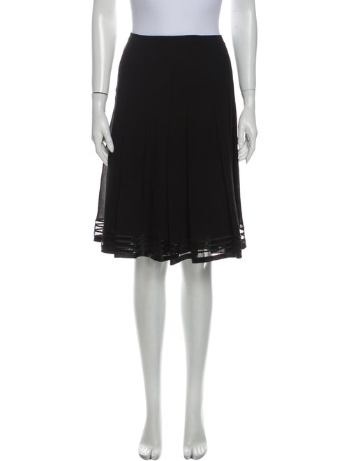 Akris Pleated Accents Knee-Length Skirt Black