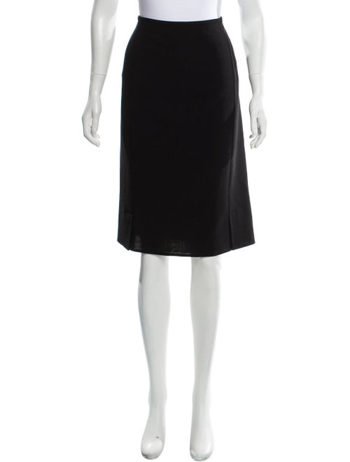 Akris Wool Knee-Length Skirt Black