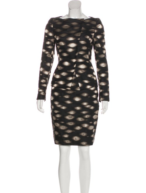 Akris Silk Brocade Skirt Suit Black