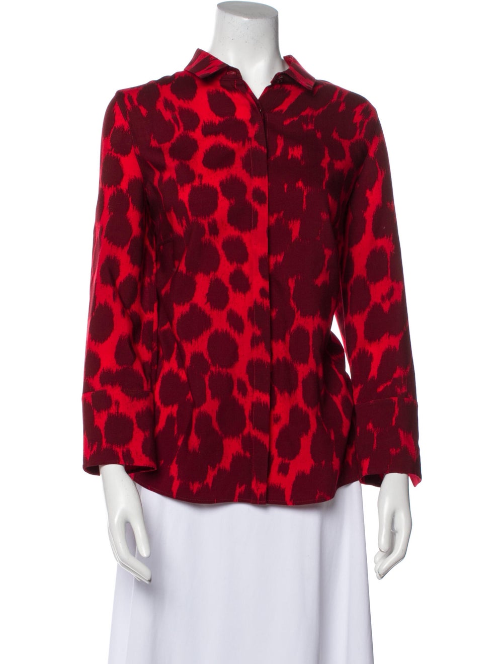 Akris Animal Print Long Sleeve Blouse - image 1