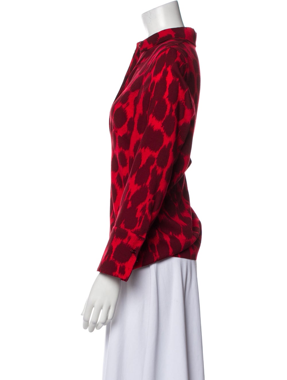 Akris Animal Print Long Sleeve Blouse - image 2