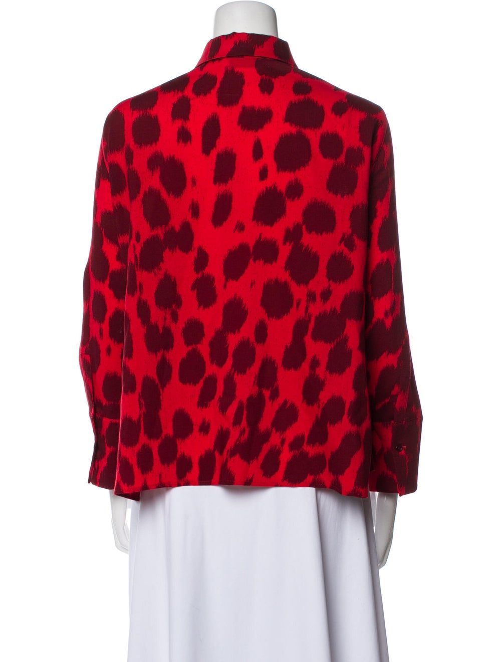 Akris Animal Print Long Sleeve Blouse - image 3