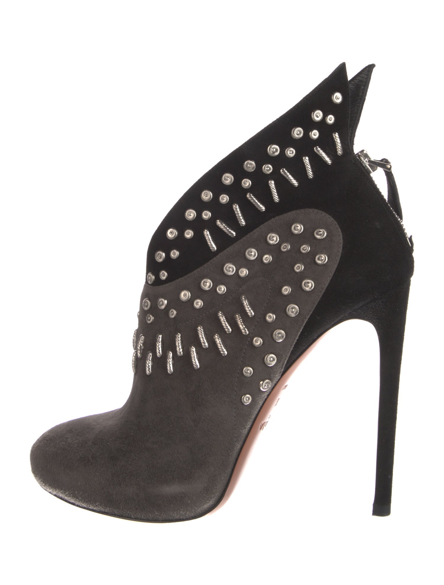 Alaïa Suede Colorblock Pattern Lace-Up Boots