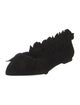 Alaïa Suede Ruffle Embellishment Ballet Flats