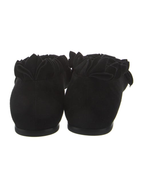 Alaïa Suede Ruffle Embellishment Ballet Flats