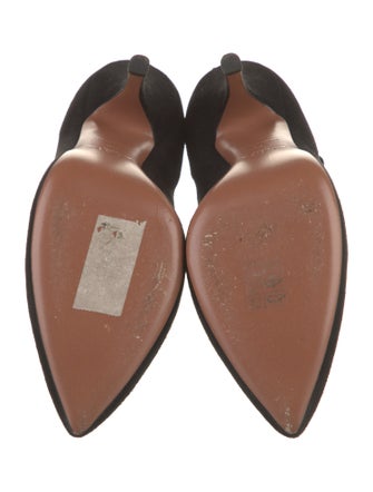 Alaïa Suede Ruffle Embellishment Mules