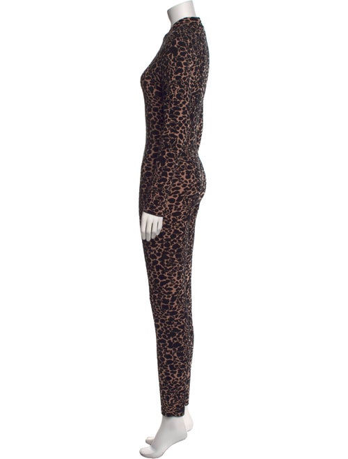 Alaïa Animal Print V-Neck Jumpsuit