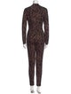 Alaïa Animal Print V-Neck Jumpsuit