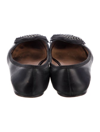 Alaïa Leather Chain-Link Accents Ballet Flats