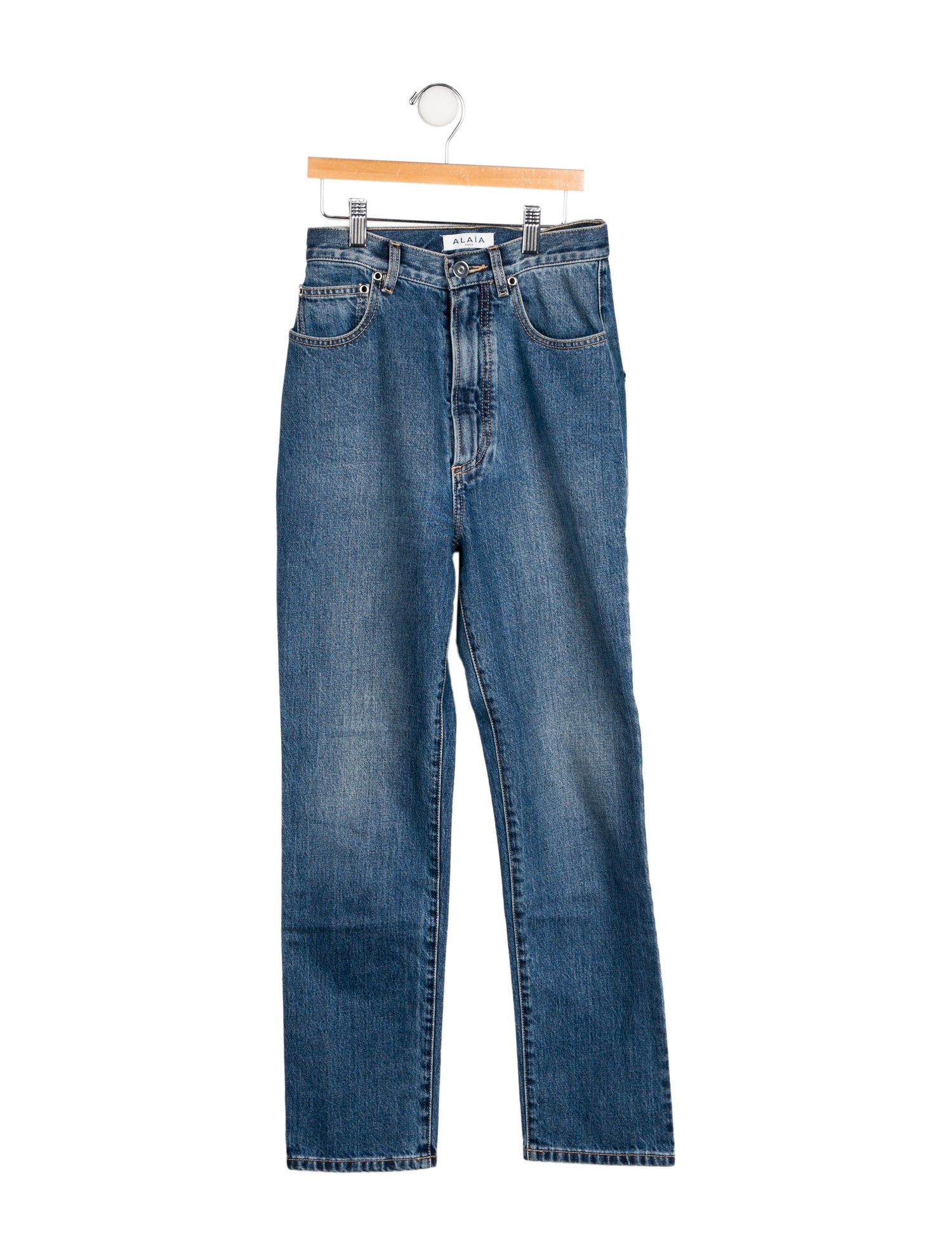 Alaïa High-Rise Straight Leg Jeans