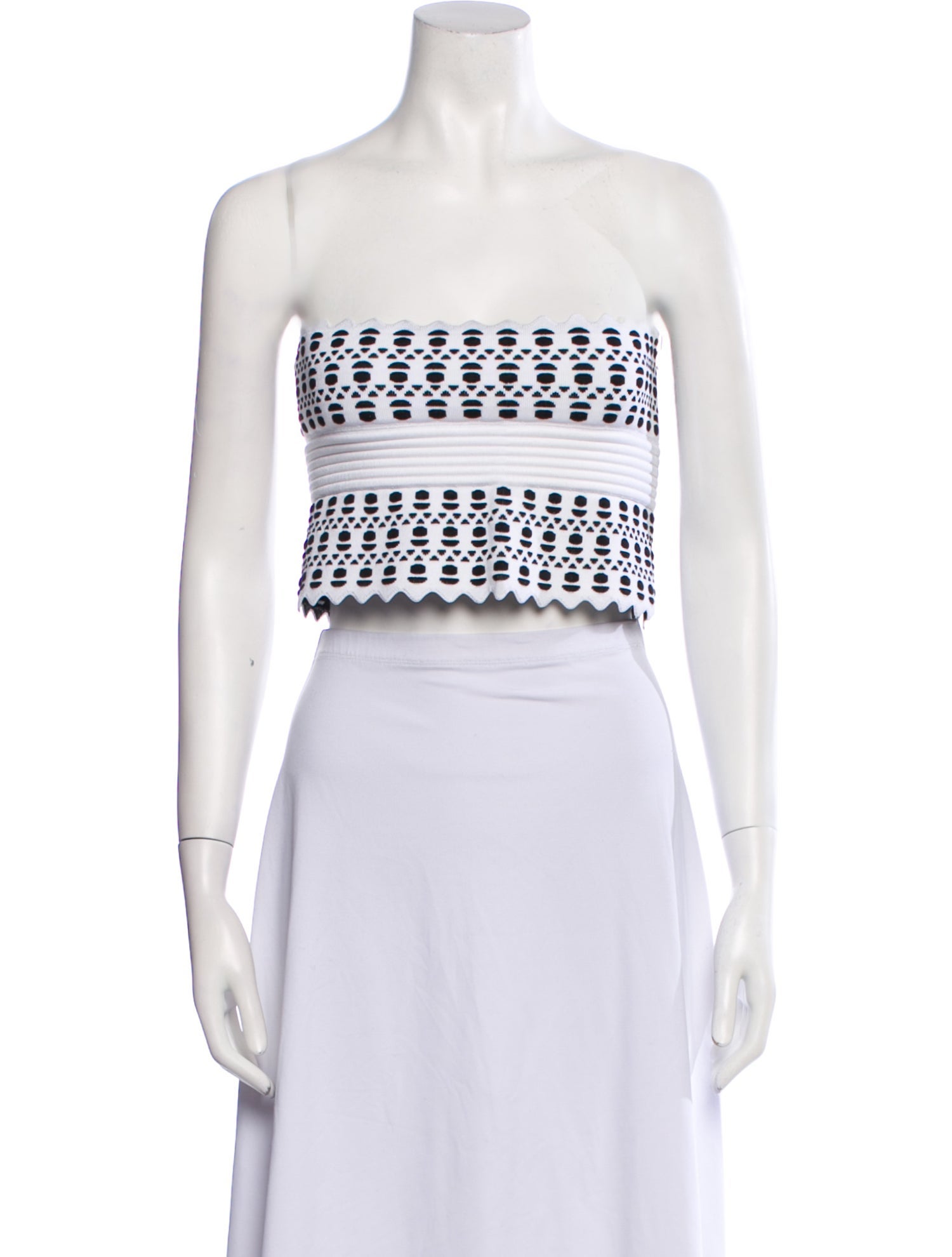 Alaïa Printed Strapless Crop Top w/ Tags