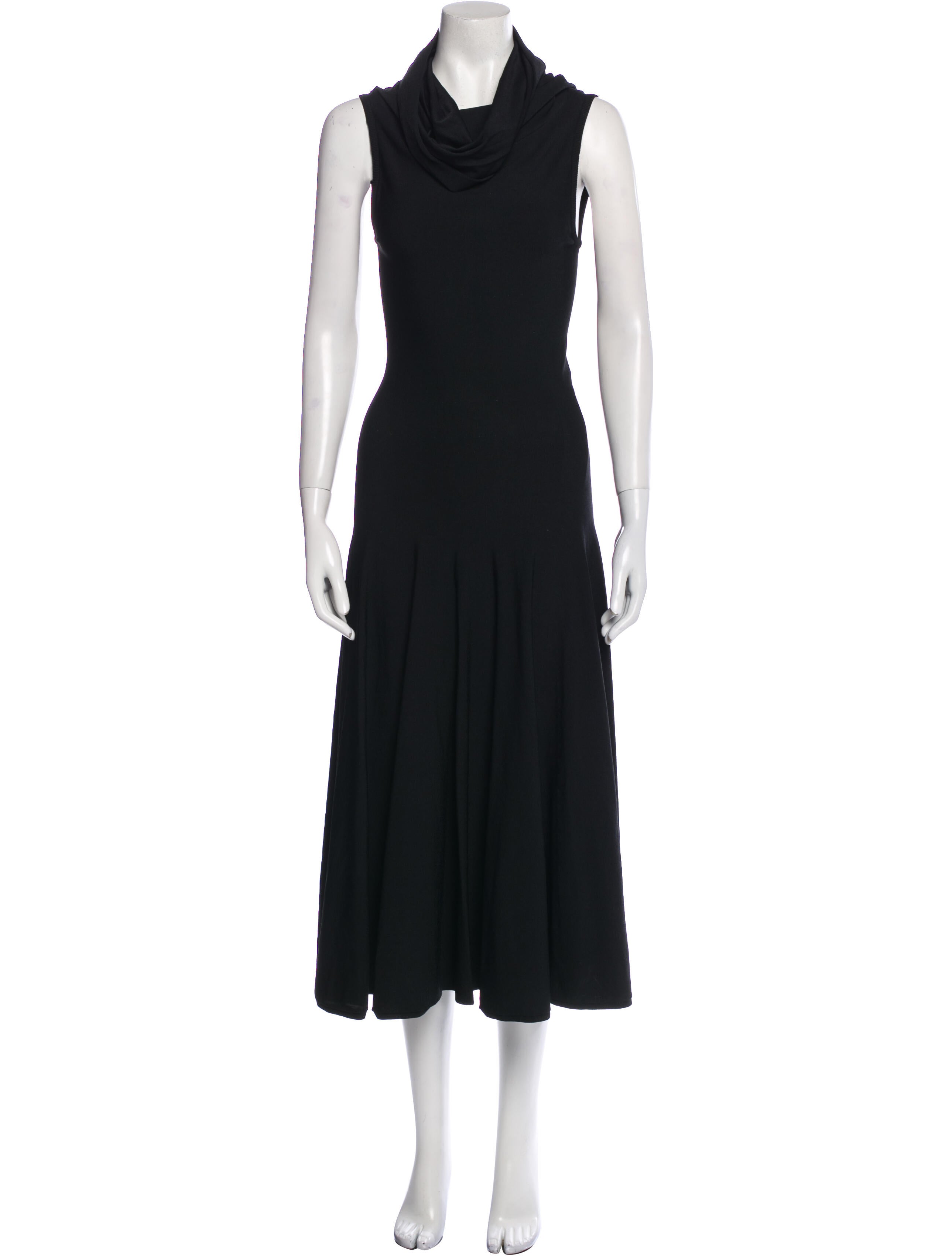 Alaïa Cowl Neck Midi Length Dress