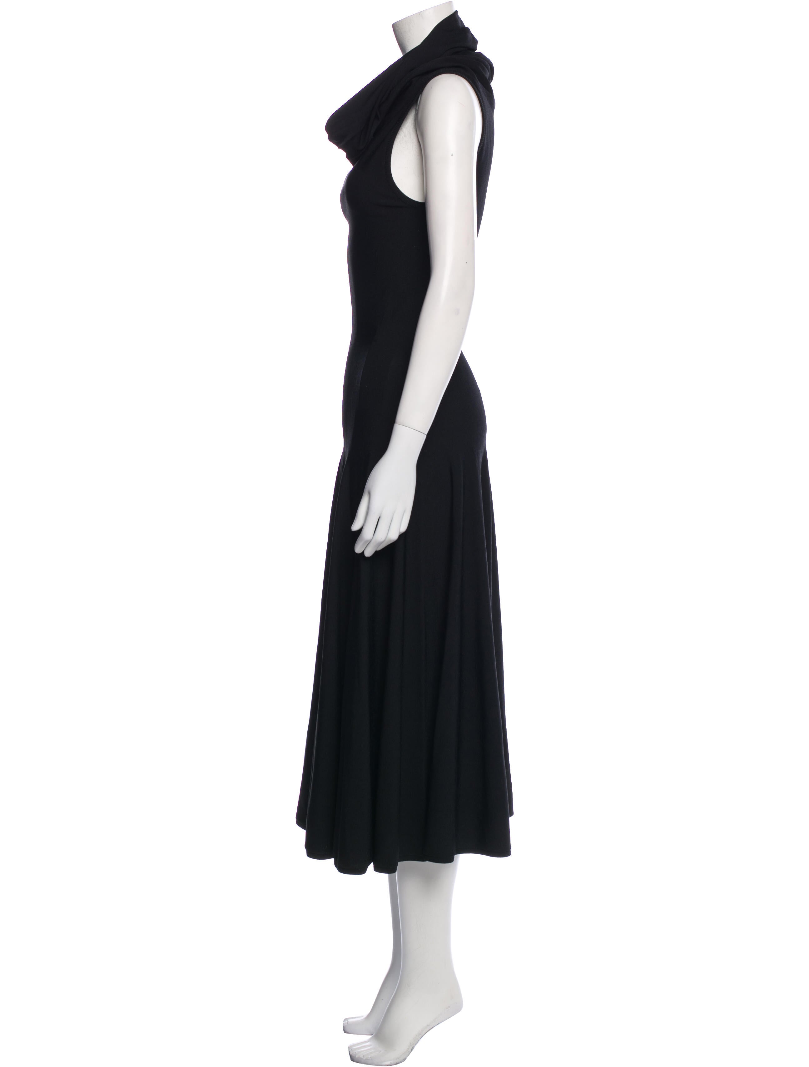 Alaïa Cowl Neck Midi Length Dress