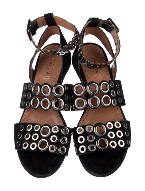Alaïa Suede Cutout Accent Gladiator Sandals