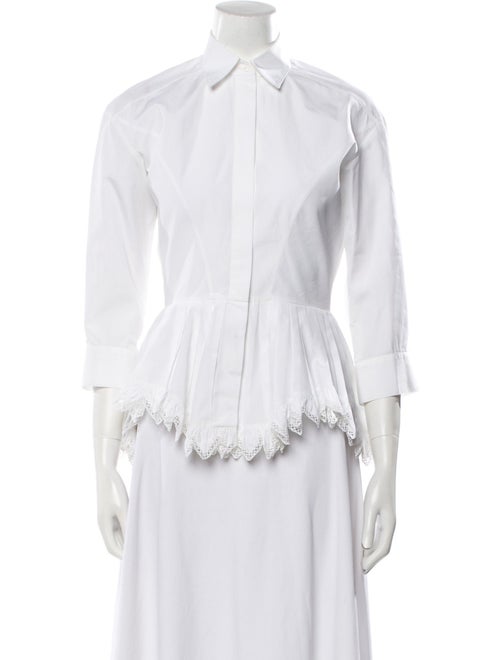 Alaïa Three-Quarter Sleeve Button-Up Top