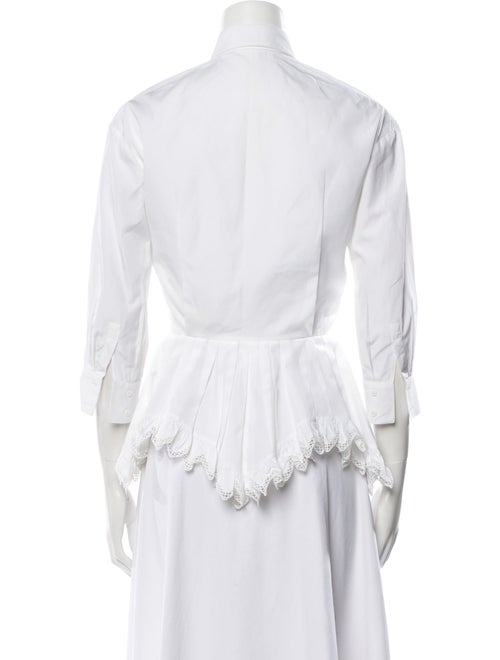Alaïa Three-Quarter Sleeve Button-Up Top