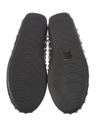 Alaïa Leather Crystal Embellishments Mules