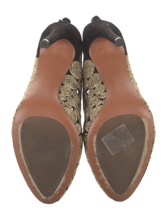 Alaïa Suede Cutout Accent Pumps