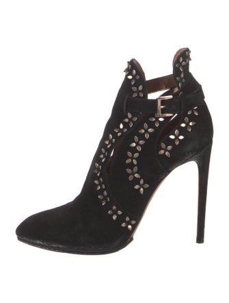 Alaïa Suede Beaded Accents Pumps