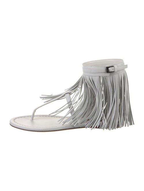 Alaïa Leather Printed T-Strap Sandals