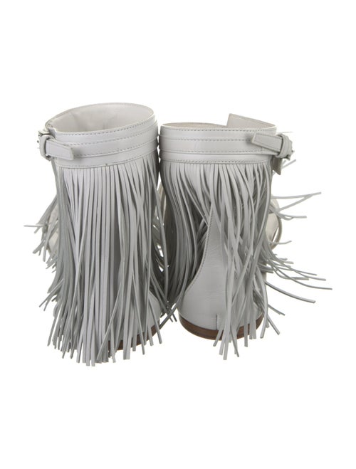 Alaïa Leather Printed T-Strap Sandals