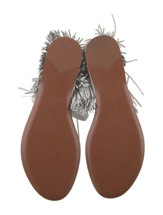 Alaïa Leather Printed T-Strap Sandals