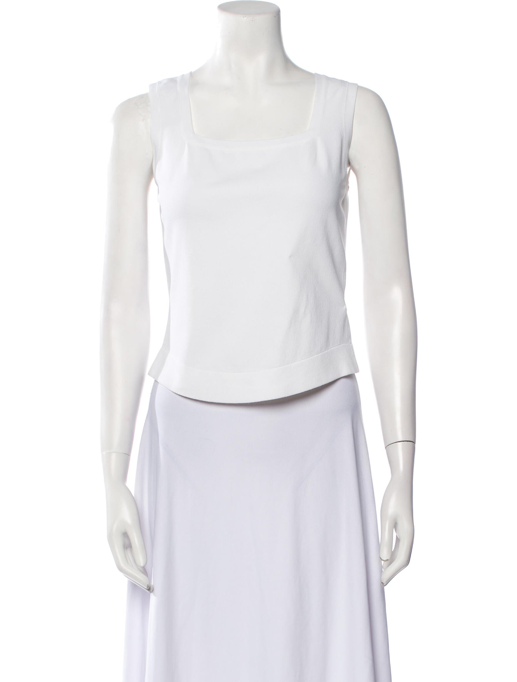 Alaïa Square Neckline Sleeveless Crop Top