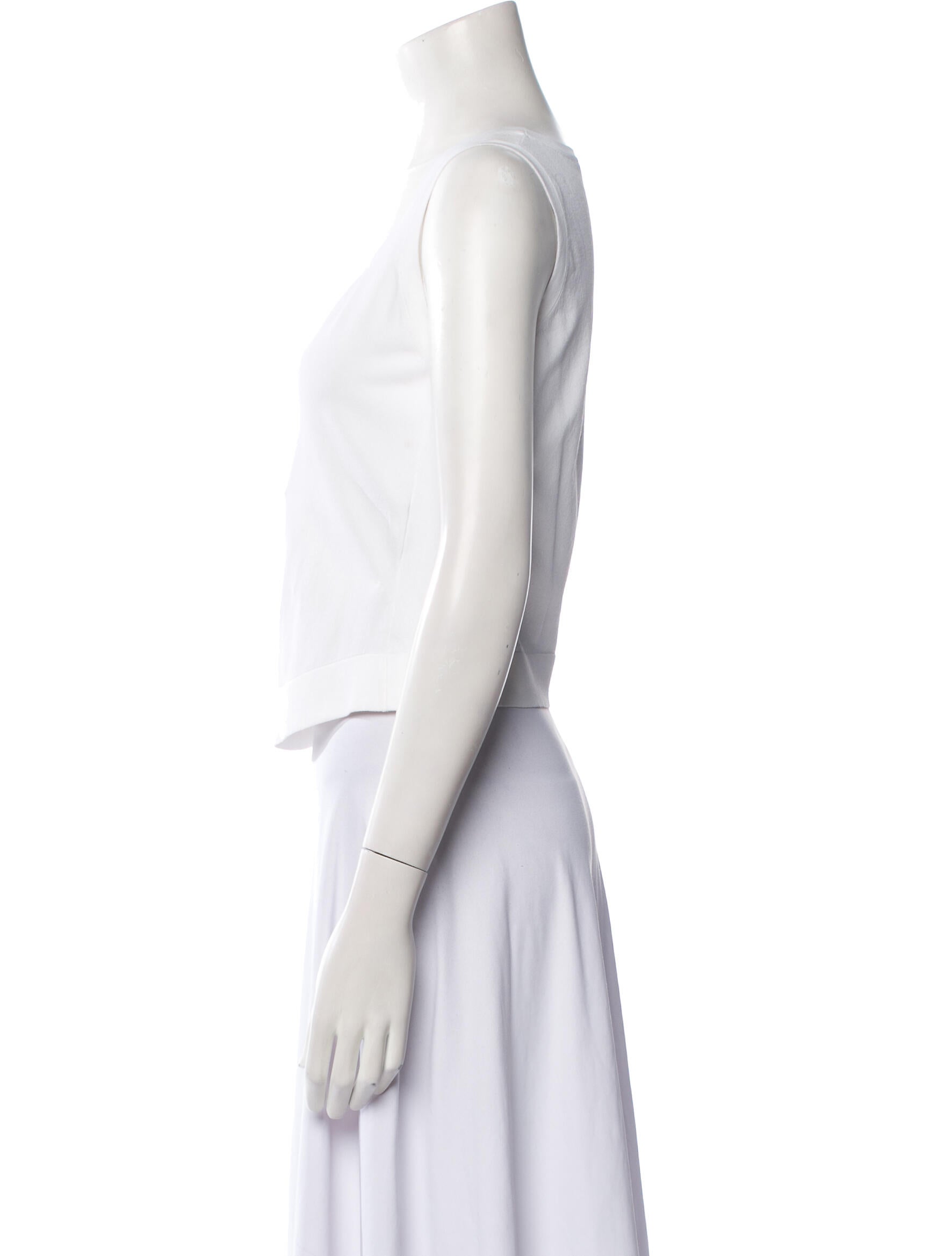 Alaïa Square Neckline Sleeveless Crop Top