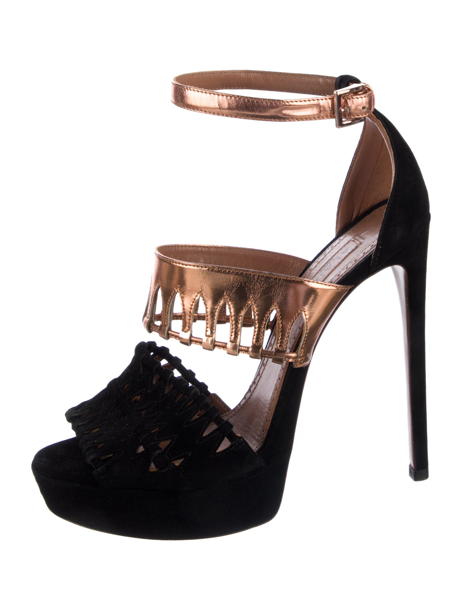 Alaïa Suede Lasercut Accents Sandals