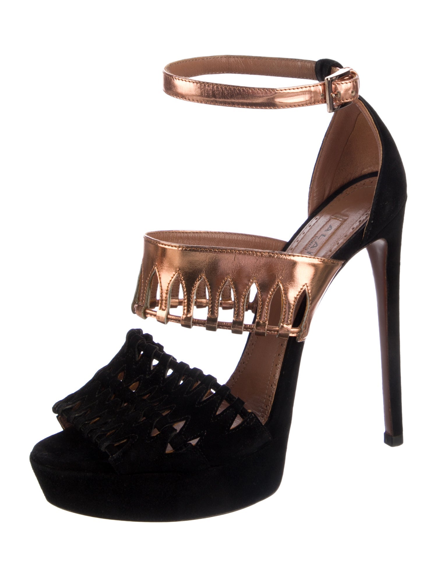 Alaïa Suede Lasercut Accents Sandals